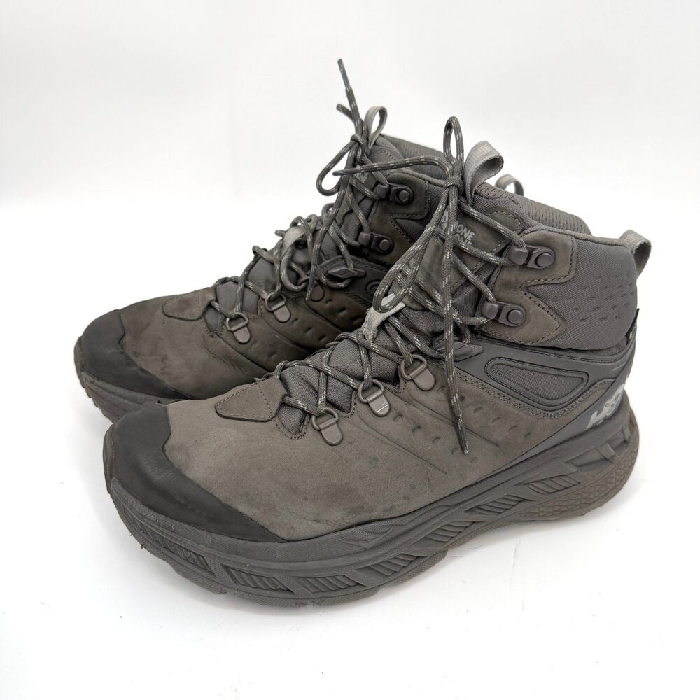 Hoka One One Stinson Mid Gore Tex Hiking Boots Men's Size 9.5 Gray Waterproof